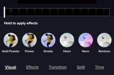 add different filters, transitions for tik tok video